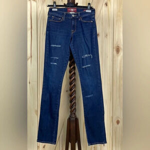Lucky Brand Women’s Sofia Straight Leg Jeans Ripped Denim Size 2 Long Waist 26